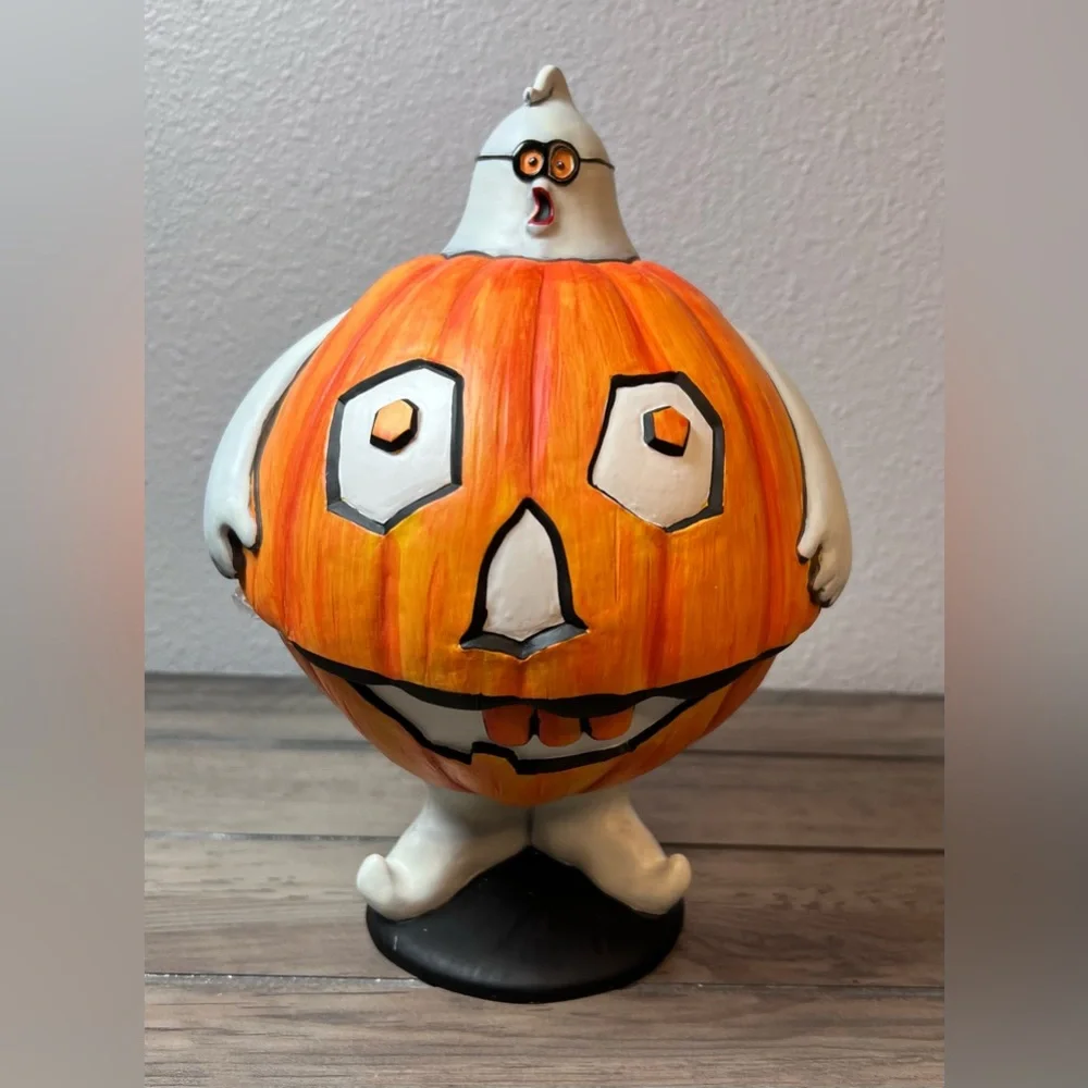 Department 56 Flip Top Ghost in Pumpkin Costume Candy‎ Dish NEW 2002 W/Box